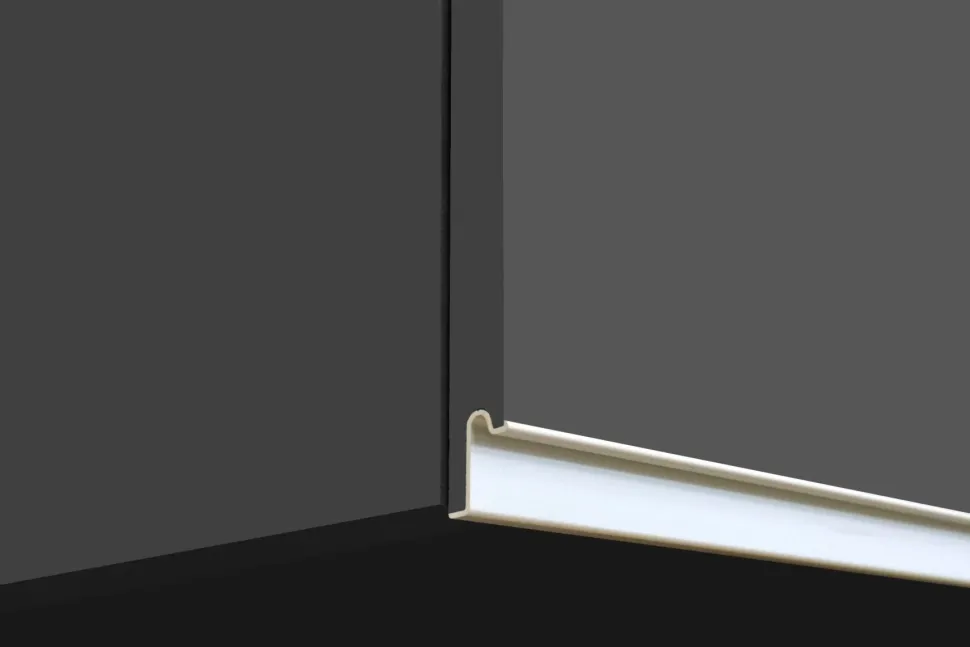 Cucina completa con isola moderna con maniglie a incasso in allumino Selene in finitura Antracite Opaco e Rovere