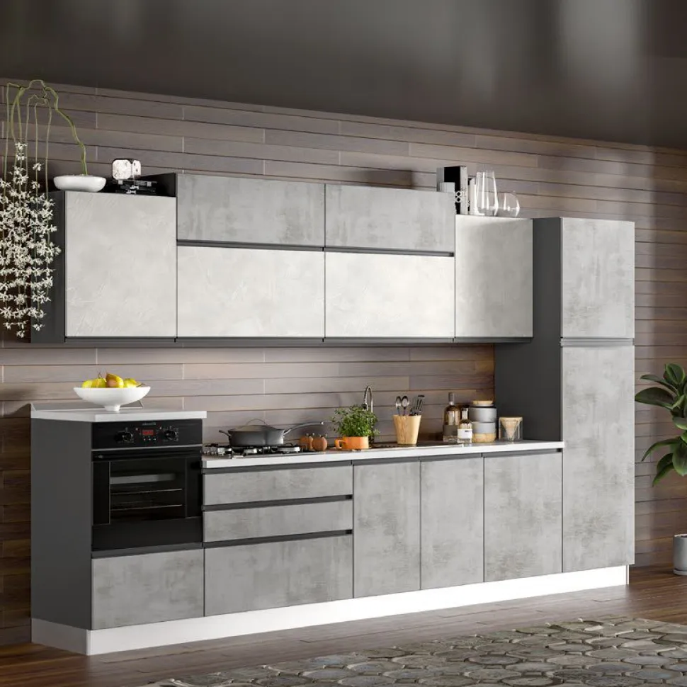 Cucina economica moderna Kaya lineare 360cm