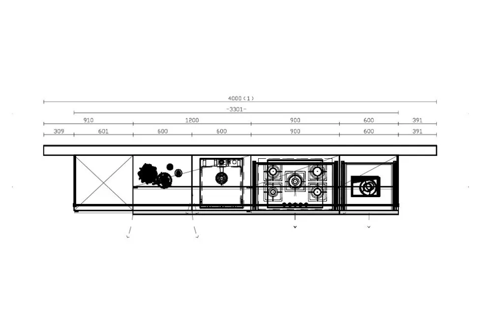 Cucina Lineare 330cm moderna
