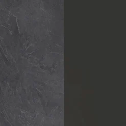 Cucina lineare moderna con maniglie a incasso in allumino Sendy in finitura Antracite Opaco e Ardesia
