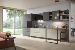 Cucina Moderna Carrera Motus lineare con penisola modulare