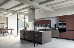 Cucina Moderna Icon Swing con isola snack modulare