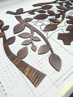 Decorazione in legno albero della vita, legno wenge altezza 1,7 metri