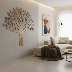 Decorazione in legno albero della vita, legno wenge altezza 1,7 metri