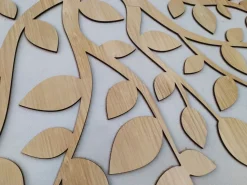 Decorazione in legno albero della vita, legno chiaro in legno MDF, altezza 1,7 metri