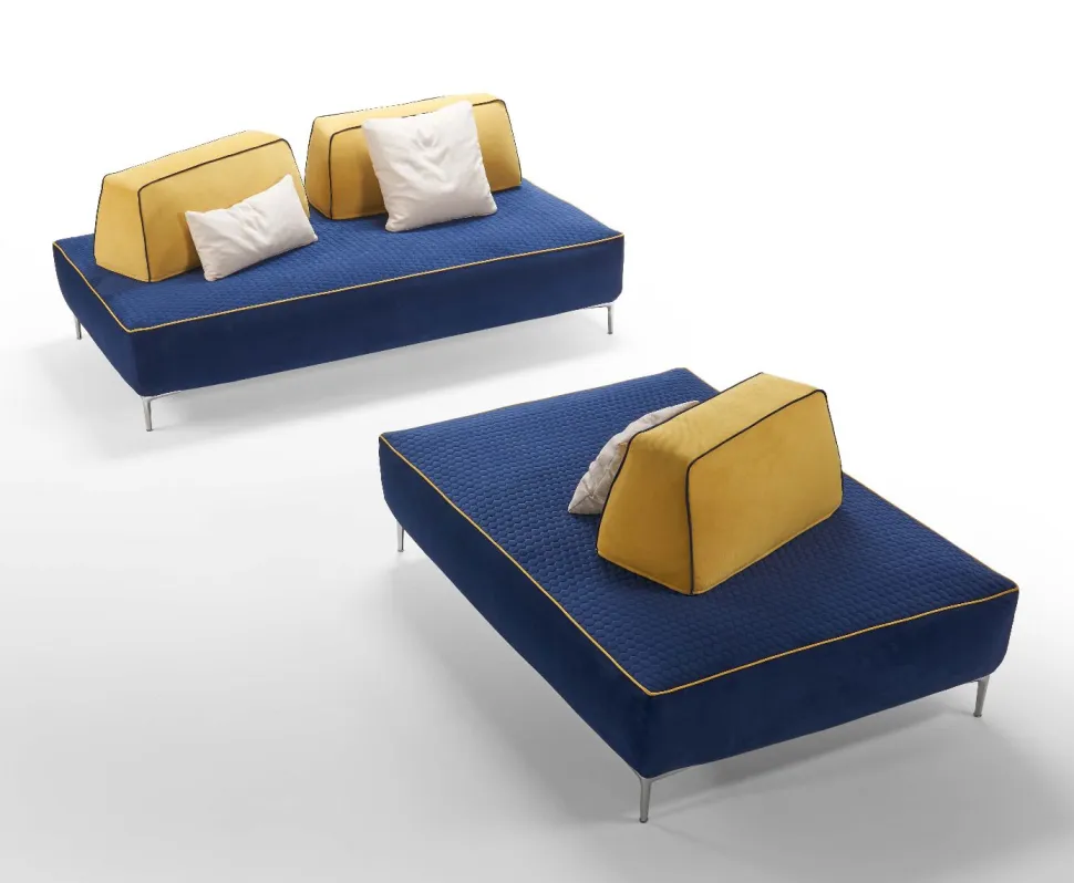 Divano CAPRI componibile imbottito disponibile in diversi tessuti