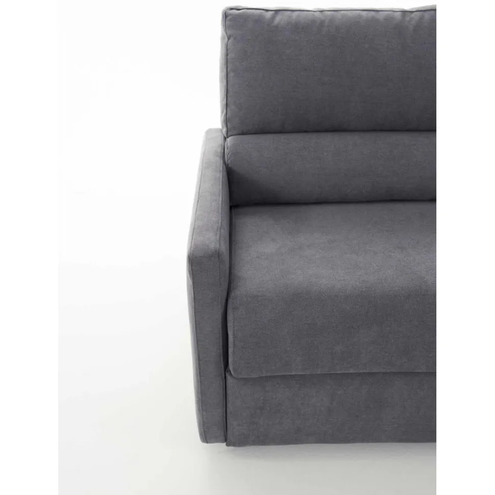 Divano DAMA trasformabile con materasso disponibile in diversi tessuti