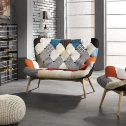 Divano in tessuto patchwork