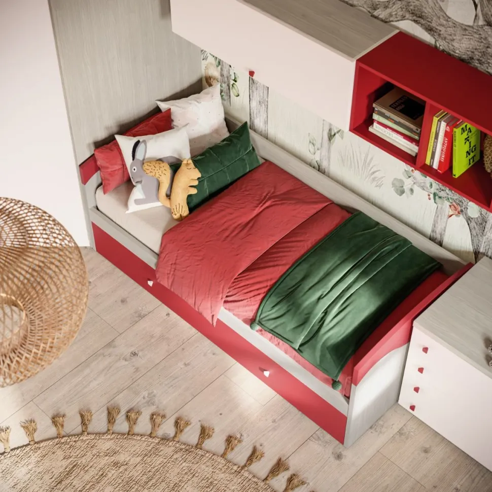 Divano letto ad estrazione Giorgio linea Colorfull disponibile in vari colori