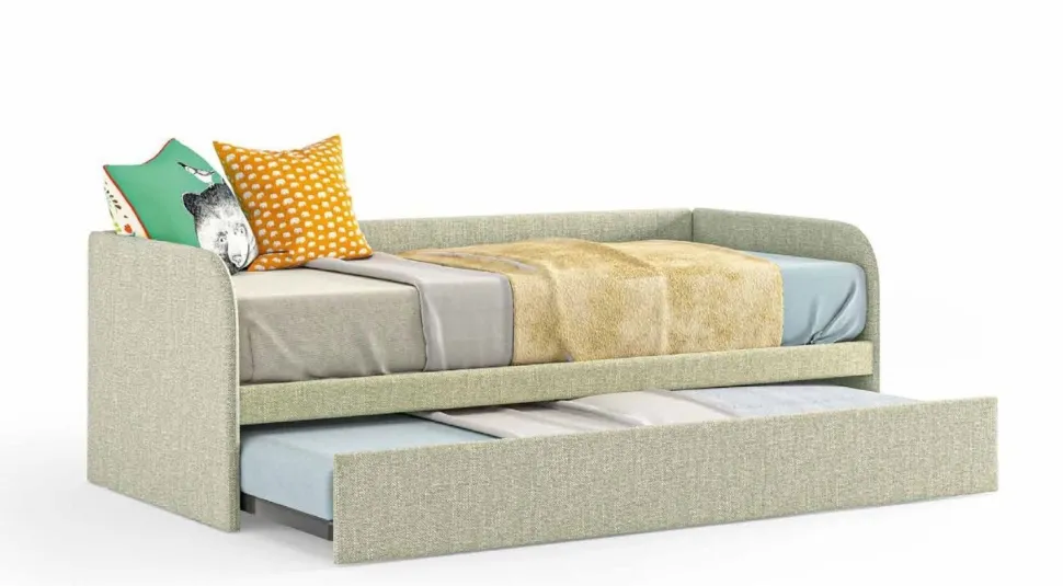 Divano letto ad estrazione Patrik imbottito in tessuto linea Colorfull