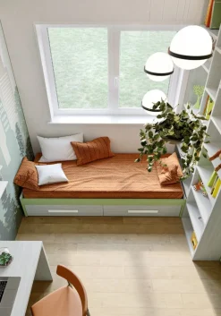 Divano letto contenitore Linus linea Colorfull disponibile in tanti colori
