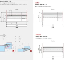 Divano letto 3 posti con scrittoi estraibili disponibile in 26 colorazioni