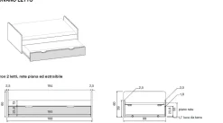 Divano Letto singolo con rete estraibile salvaspazio Bianco e Olmo natura disponibile in vari colori