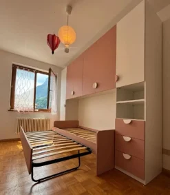 Divano Letto singolo con seconda rete estraibile disponibile in 4 colori