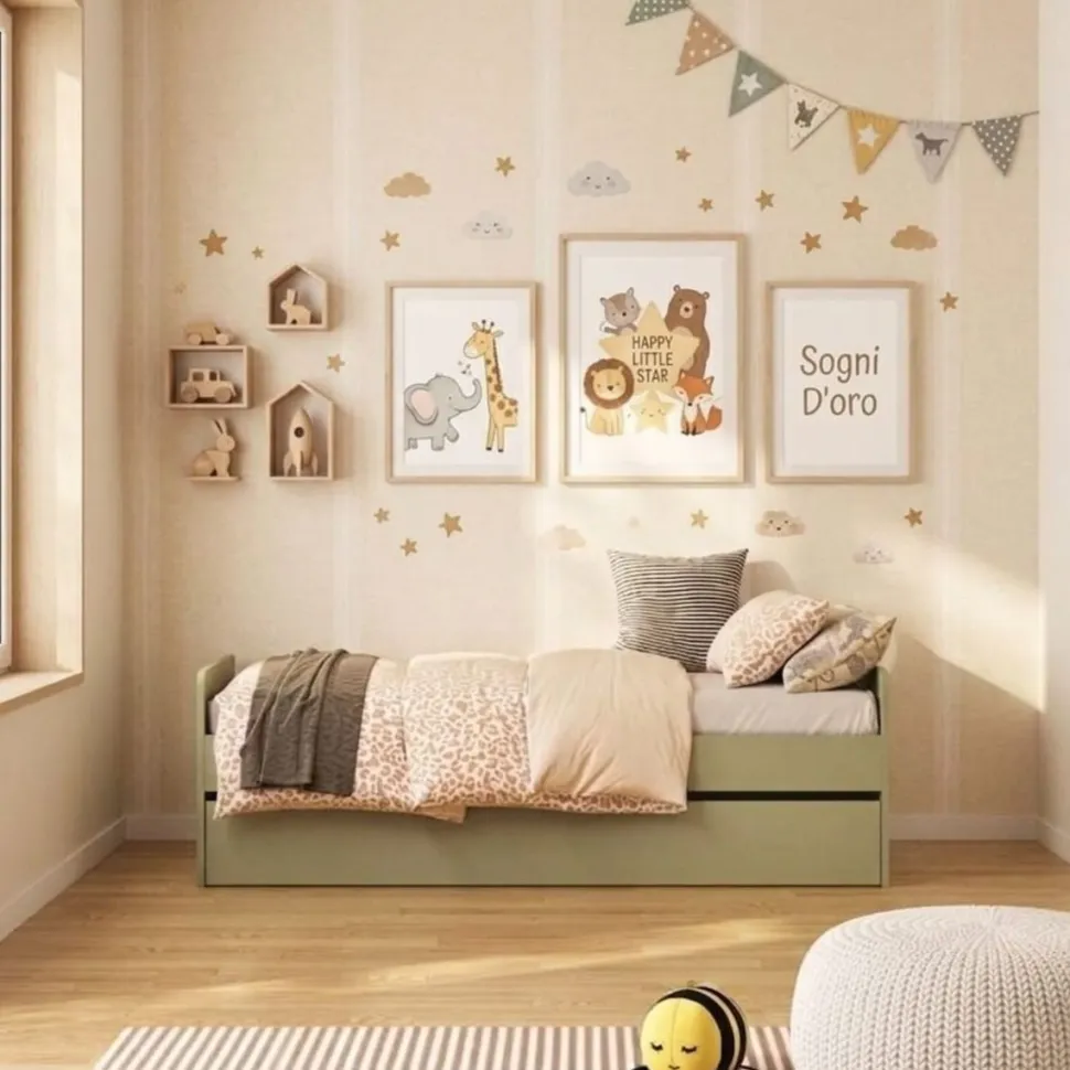Divano Letto singolo con seconda rete estraibile disponibile in 4 colori