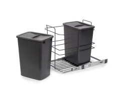 Doppia pattumiera estraibile con apertura manuale per il montaggio sul fondo dei cassetti Recycle 2x35lt