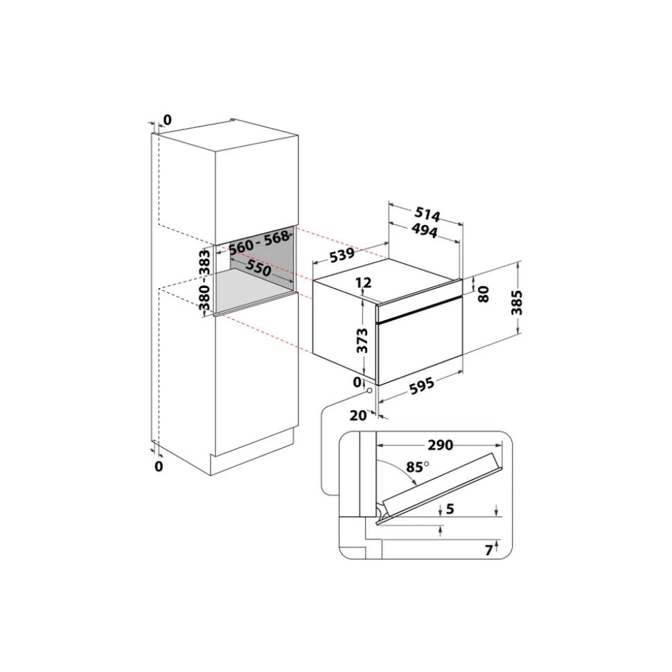 Forno a Microonde ad incasso Whirlpool W9MD260BSS