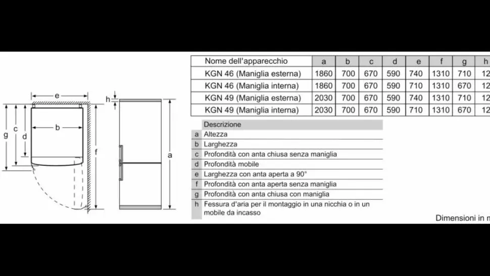 Frigorifero combinato a libera installazione Bosch KGN49XIEA