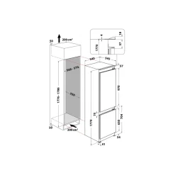 Frigorifero combinato da incasso Whirlpool WHC18T574P