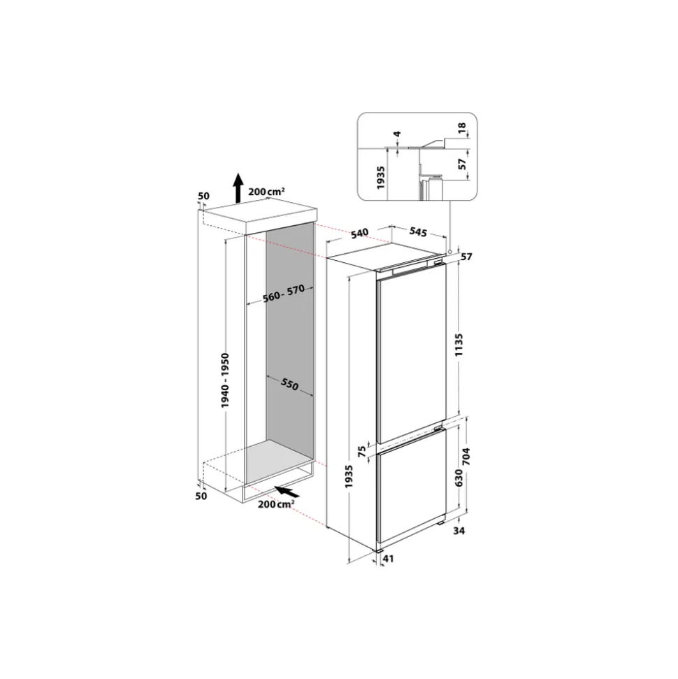 Frigorifero combinato da incasso Whirlpool ART96101