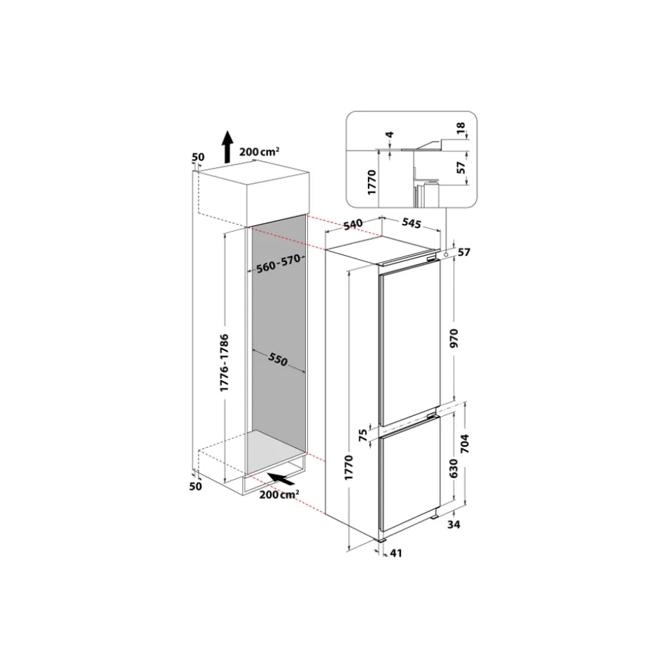 Frigorifero combinato da incasso Whirlpool ART6603SF1
