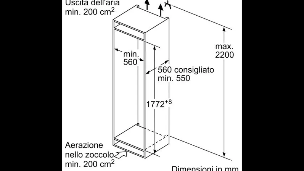 Frigorifero combinato da incasso Bosch KIN86VSE0
