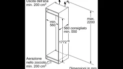 Frigorifero combinato da incasso Bosch KIV86VSE0