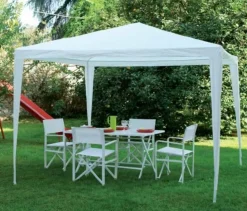 Gazebo da Giardino 3x3 m struttura leggera in Ferro Epoxy Bianco