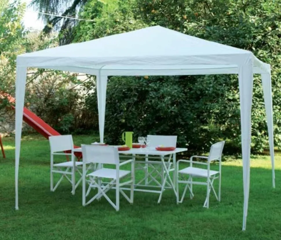 Gazebo da Giardino 3x3 m struttura leggera in Ferro Epoxy Bianco