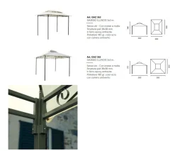 Gazebo in ferro Antracite montaggio rapido senza Viti 2 Misure