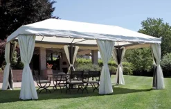 Gazebo Rettangolare Maxi 6x3 m pali Ø 100 mm Telo 350 gr. con Tende Laterali