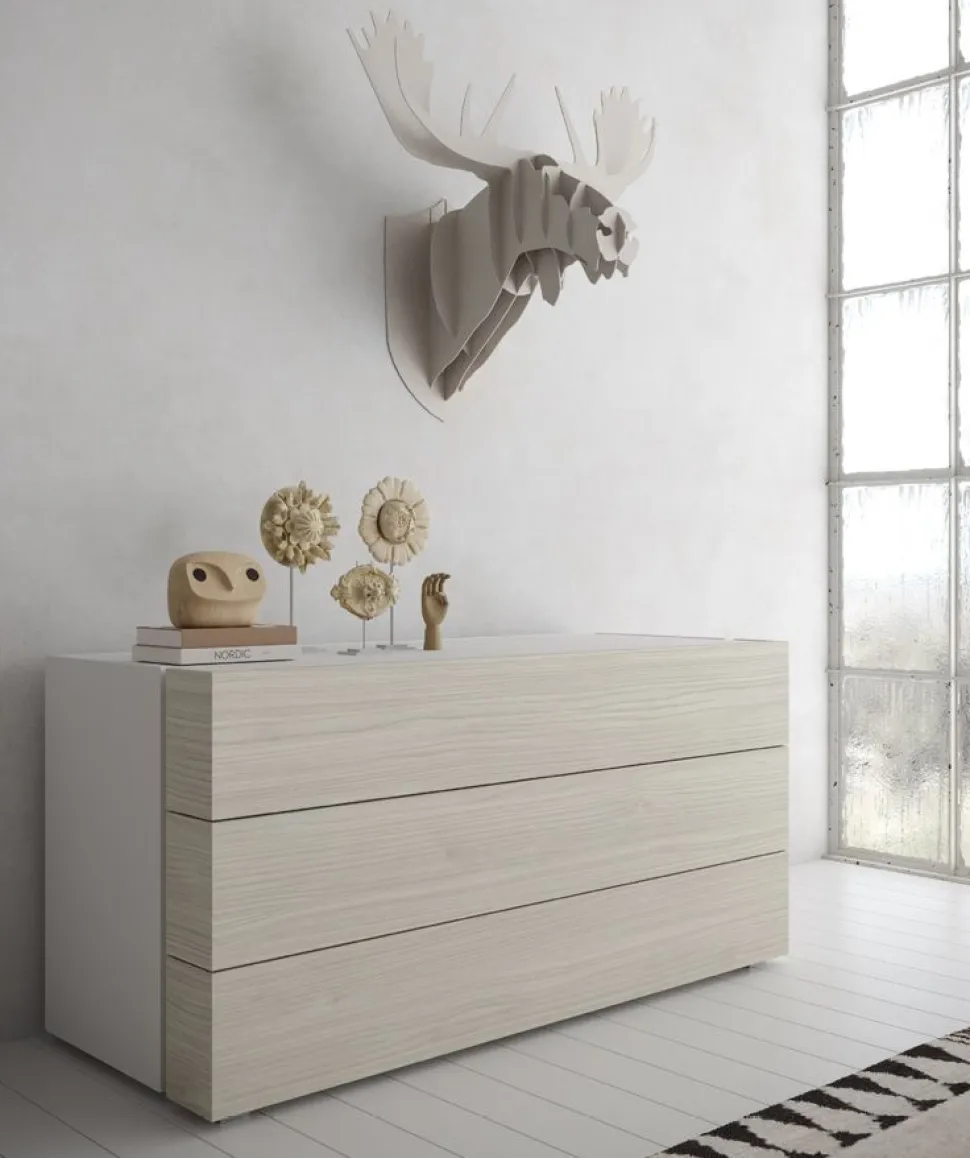 Gruppo Notte Moderno Baiko Già Montato (Colori Laccati e Piedini in Ferro Opzionali)