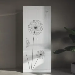 Guardaroba due ante linea Basic in finitura Bianco Lucido con grafica soffioni