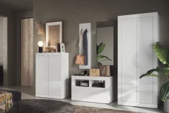 Guardaroba finitura Bianco Lucido due ante linea Basic