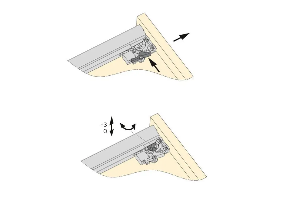 Guide a scomparsa Slippe per cassetti ad estrazione totale con chiusura soft e aggancio, 440, Zincato bianco