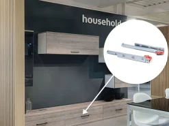 Guide a scomparsa Slippe per cassetti ad estrazione totale con chiusura soft e aggancio, 440, Zincato bianco