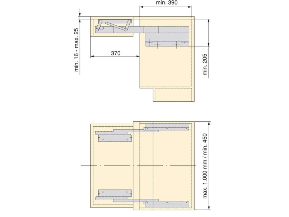Guide in alluminio per tavolo allungabile e sollevabile Oplà Folding