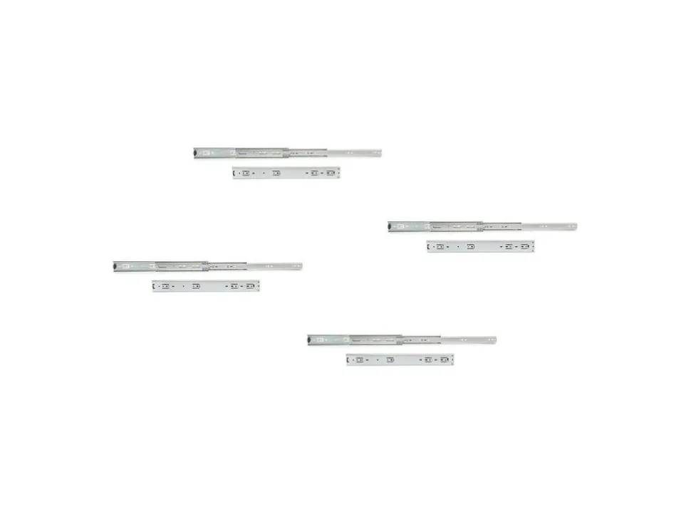 Guide per cassetti, a sfera, per cassetti con carichi pesanti, estrazione totale, altezza 51 mm, profondità 400 mm, Acciaio, Zincato bianco