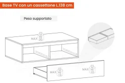 Ingresso moderno con Boiserie, specchio e cassettone in finitura Cashmere e Cadiz