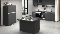 Isola cucina 2 ante in finitura Antracite Opaco e Ardesia