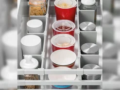 Kit cassetto per cucina Vantage-Q, altezza 204 mm, prof. 350 mm, con astine, chiusura soft, Acciaio, Bianco.
