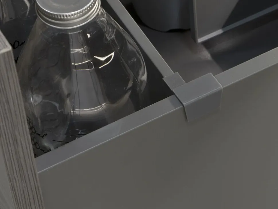 Kit di accessori divisori per interno cassetti Vertex-Concept, larghezza 900 mm, Alluminio e Tecnoplastica, Grigio antracite o Bianco