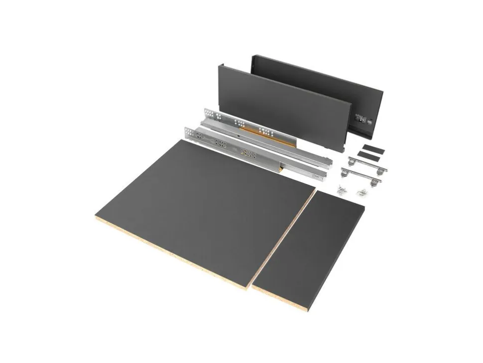 Kit di cassetti per cucina o bagno Vertex, altezza 178 mm, con pannelli inclusi, modulo 450 mm, Verniciato bianco o Antracite