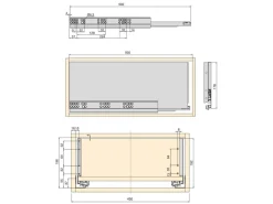 Kit di cassetti per cucina o bagno Vertex, altezza 178 mm, con pannelli inclusi, modulo 450 mm, Verniciato bianco o Antracite