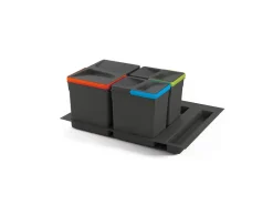 Kit di contenitori raccolta differenziata per cassetti da cucina con base Recycle disponibile in varie misure