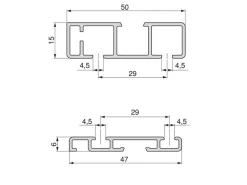 Kit di ferramenta per armadio 2 ante scorrevoli con chiusura soft Flow binari di superficie da 2,35 m