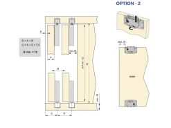 Kit di ferramenta per armadio 2 ante scorrevoli e chiusura soft Flow con binari incassati 2,35 m