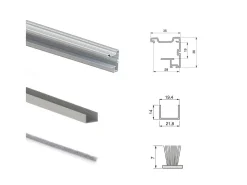 Kit di ferramenta per armadio a 2 ante e chiusura ammortizzata Placard 90 profilo Vall con spessore 19 mm