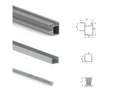Kit di ferramenta per armadio a 2 ante e chiusura ammortizzata Placard 81 Profilo Deep con spessore 18 mm