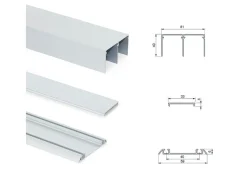Kit di ferramenta per armadio a 2 ante e chiusura ammortizzata Placard 81 con profilo Sharp spessore 16 mm